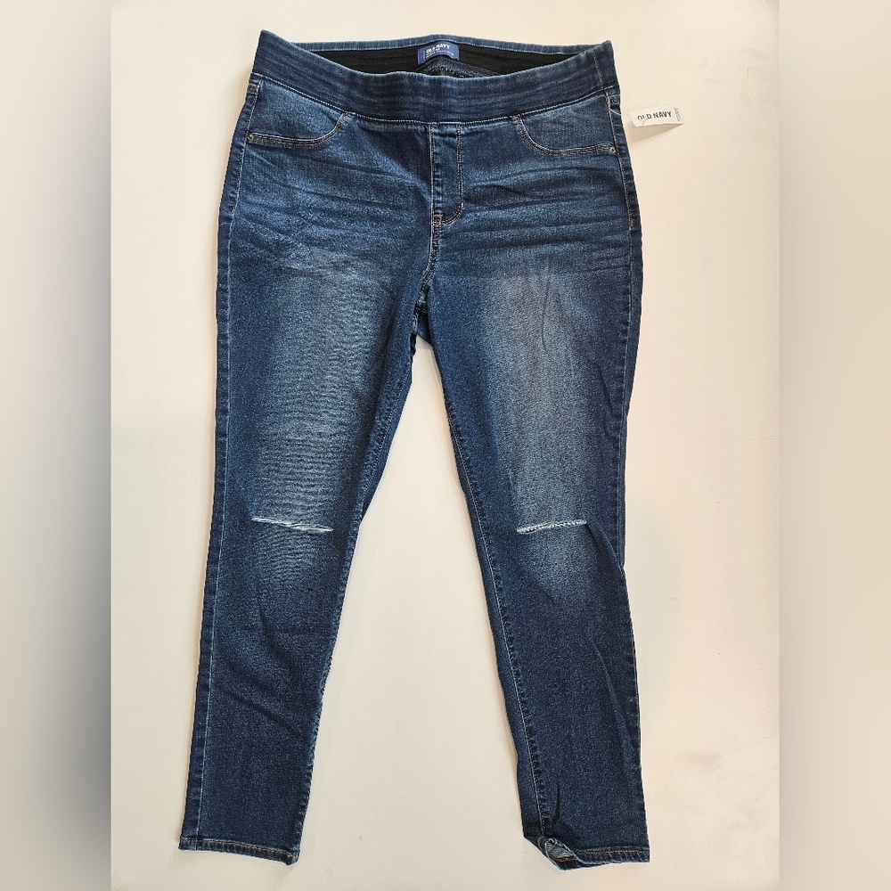 NWT Old Navy Rockstar Mid Rise Distressed Skinny Jeans - Women's 16 Short